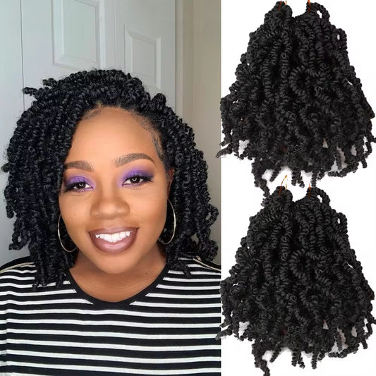 Pre-twisted Spring Twist Crotchet Braids Hair for bob spring twist short Curly Bomb hair